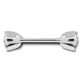 Barbell dumbbell with two rose motifs for screwing