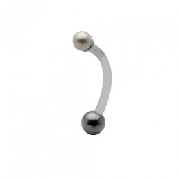 Belly button piercing with PTFE rod, 1.6x12mm with pearl