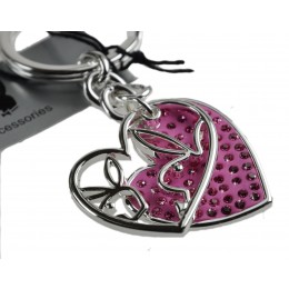 Keychain Playboy Duo Bunny pink - Swarovski crystals