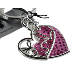 Keychain Playboy Duo Bunny pink - Swarovski crystals