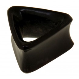Triangular earplug made of water buffalo horn, black