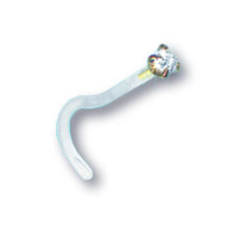 Bioplast nose stud with 18K gold motif - glitter