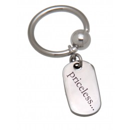 BCR ring 1.2mm thick with individually engraved pendant 1.2x6mm / 1.2x7mm / 1.2x8mm / 1.2x9mm / 1.2x10mm / 1.2x12mm