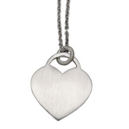 Heart shaped silver pendant, 18x19mm