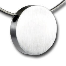 Round pendant in stainless steel, 25mm, 5.2mm thickness