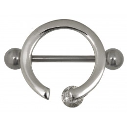 Perfect elegance - nipple piercing with rotating crystal 02