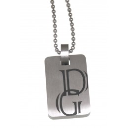 Pendant dog tag 15x23mm made of matted stainless steel with individual engraving