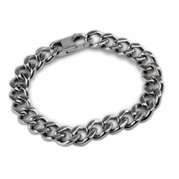 Wide curb bracelet made of stainless steel