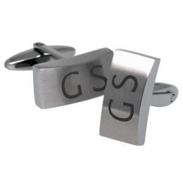 Stainless steel cufflinks, matte finish