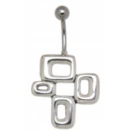 Belly button piercing in retro style with 925 silver design 1.6x6mm / 1.6x8mm / 1.6x10mm / 1.6x12mm / 1.6x14mm