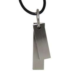 Double pendant made of stainless steel - 37x9 and 28x9mm