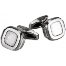 Cufflinks made of stainless steel, old school, matted