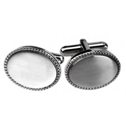 Cufflinks in stainless steel of oval shape, 20x15mm