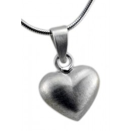 Heart-shaped matte pendant made of 925 sterling silver, 15x15mm