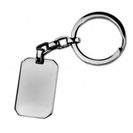 Key fob rectangular, made of stainless steel, 34x2mm