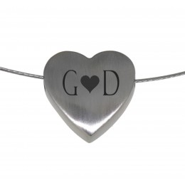 Elegant - heart-shaped stainless steel pendant with your desired engraving