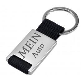 Rectangular key ring with nylon and metal and your desired engraving
