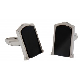 Stainless steel cufflinks, 20x12mm, black coated