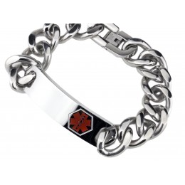 Heavy medi bracelet with stainless steel plate 24cm