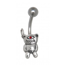 Belly button piercing with a Zombie Teddy Halloween, 1.6x10mm