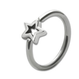 BCR with star motif made of surgical steel in 1.2mm thickness
