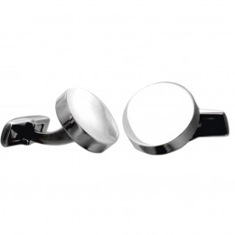 Cufflinks in round shape, 16mm, made of polished stainless steel