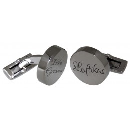 Cufflinks SCHOOL in polished stainless steel with engraving