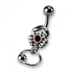 Belly button piercing 1.6x10mm Piercing in piercing scorpion with crystal and BCR