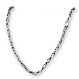 Anchor chain made of 925 silver in two lengths with 4mm chain links and lobster clasp