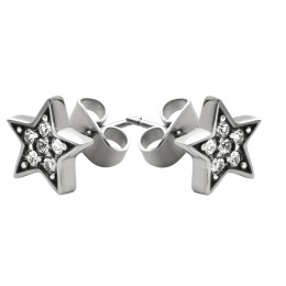 316L stud earrings, star shaped crystals