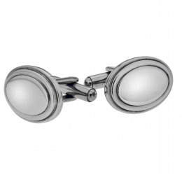 Cufflinks made of stainless steel in an oval shape, 20x15mm