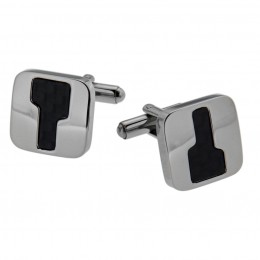 Cufflinks made of stainless steel, mirror finish, 17x17mm