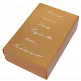 Aluminum cigarette case in gold color with individual engraving