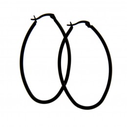 Ear hoops, blackened, made of stainless steel in an oval shape