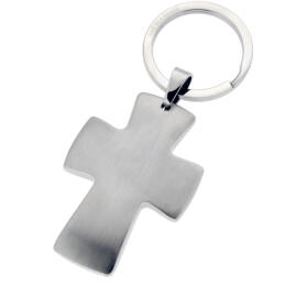 Key fob made of stainless steel, matt, 53x37mm