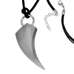 Pendant TIGERZAHN made of matted stainless steel
