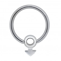 316L BCR Surgical Steel Ball Clamp Ring 1.2x10mm with Men's Symbol