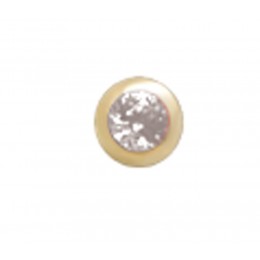 14 Karat Gold Schraubkugel mit Kristall und 1.2mm