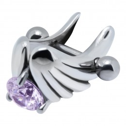Helix piercing 1.2x6mm wing design 925 sterling silver 805
