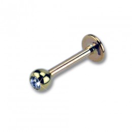 14k gold labret with 1.2mm thick stone