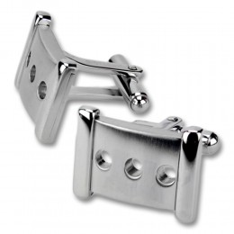 Cufflinks made of stainless steel, high-gloss, medieval look