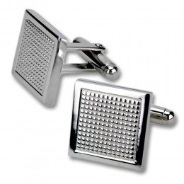 Cufflinks made of stainless steel, in retro-industrial design, high-gloss