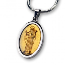 Pendant made of stainless steel, Mary and Jesus