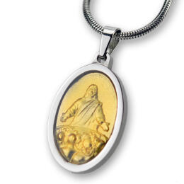 Pendant made of stainless steel, Jesus preaches