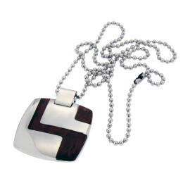 Material mix pendant: stainless steel and wood Z
