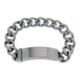 Heavy men's bracelet made of stainless steel, brushed