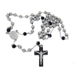Rosary necklace in stainless steel