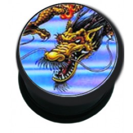 Plastic picture plug, DRAGON motif with open mouth