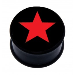 Plastic picture plug, RED STAR motif