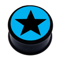 Plastic picture plug, BLACK STAR motif